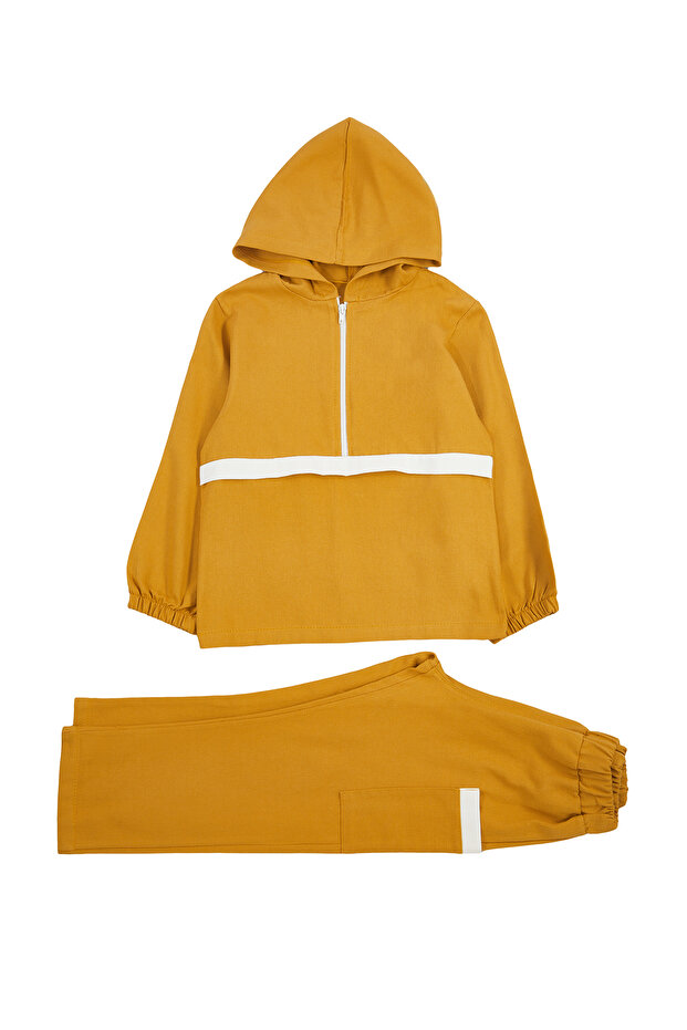Hardal Erkek Çocuk %100 Pamuk Mevsimlik Örme Sweatshirt Eşofman Alt-Üst Takım TKDAW25AU00043 - 5