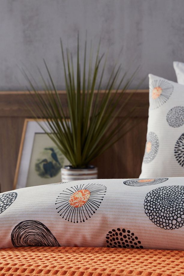 Polycotton Pamuklu Nevresim Takımı Cosmos Tek King Size - Gri - 3