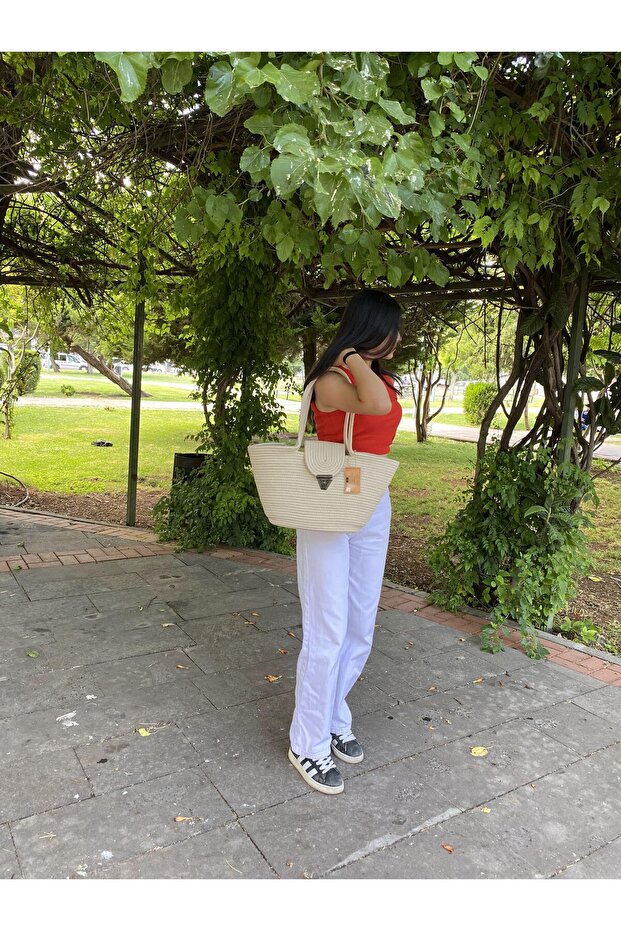 Straw Jute Look Clutch Bag Beach Bag Shoulder Bag