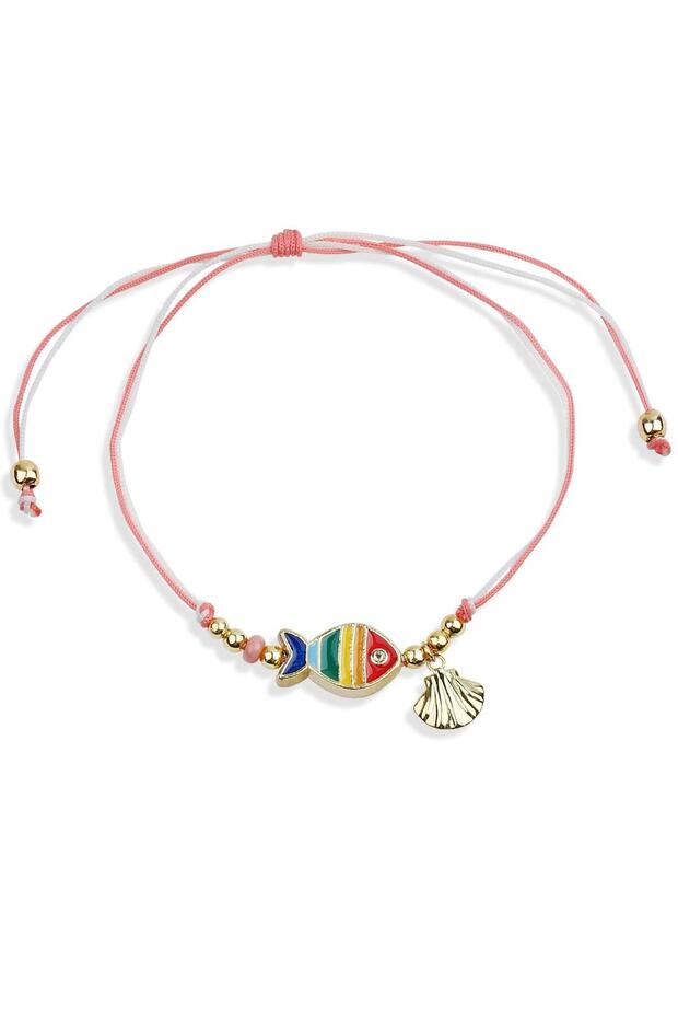 Mineli Balık Detay Çift İp Halhal - 1