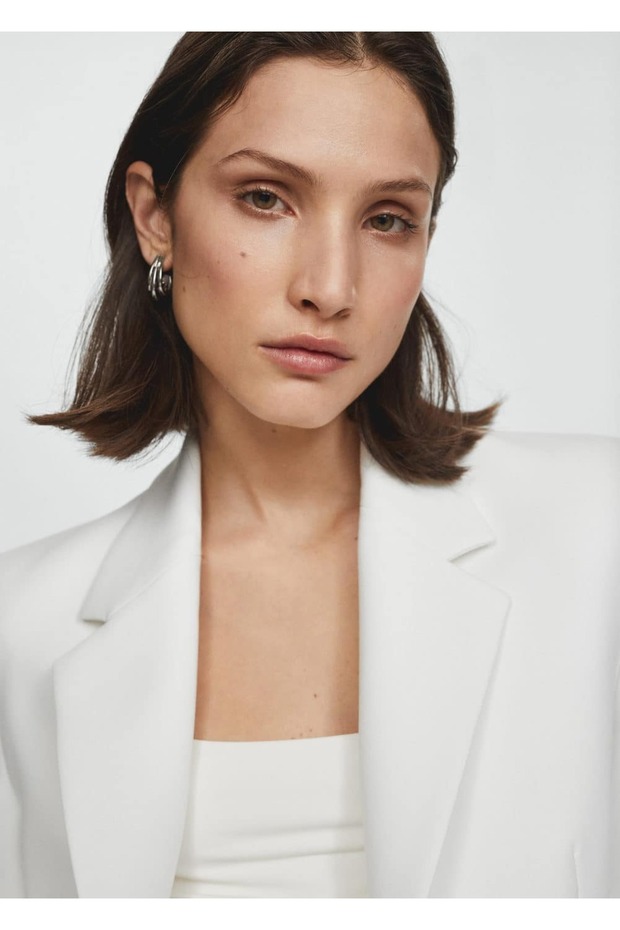 Düğmeli kısa blazer ceket - 5