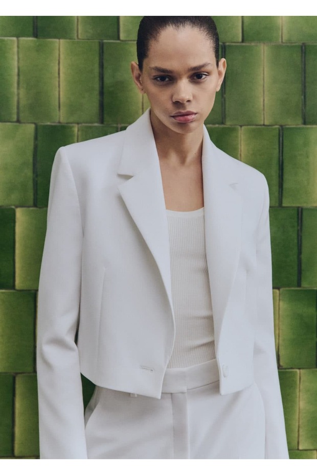 Düğmeli kısa blazer ceket - 6