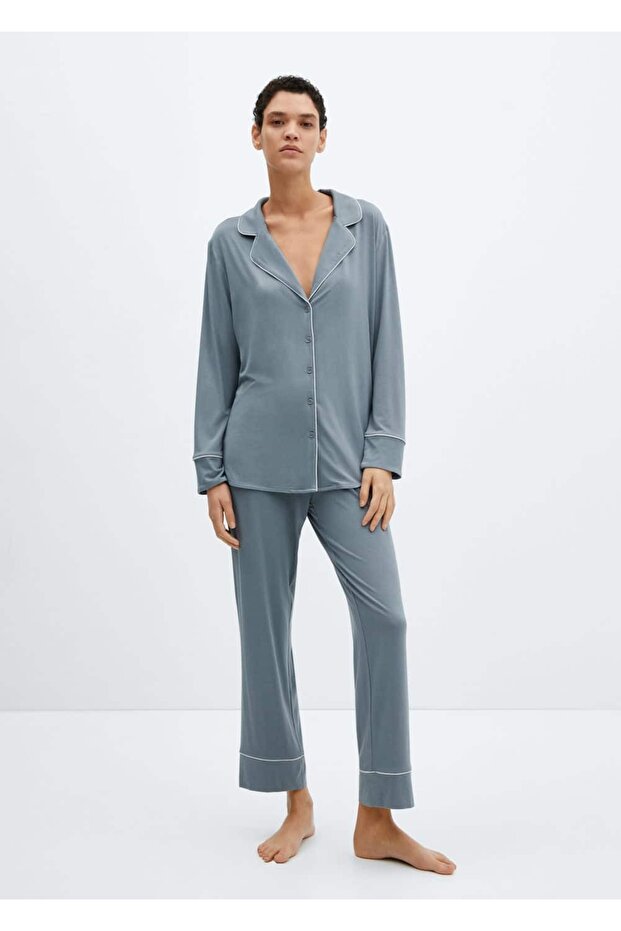 Fitilli Pijama Gömleğini - 2