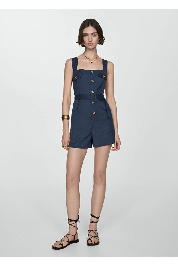 Düğmeli kısa tulum - 2