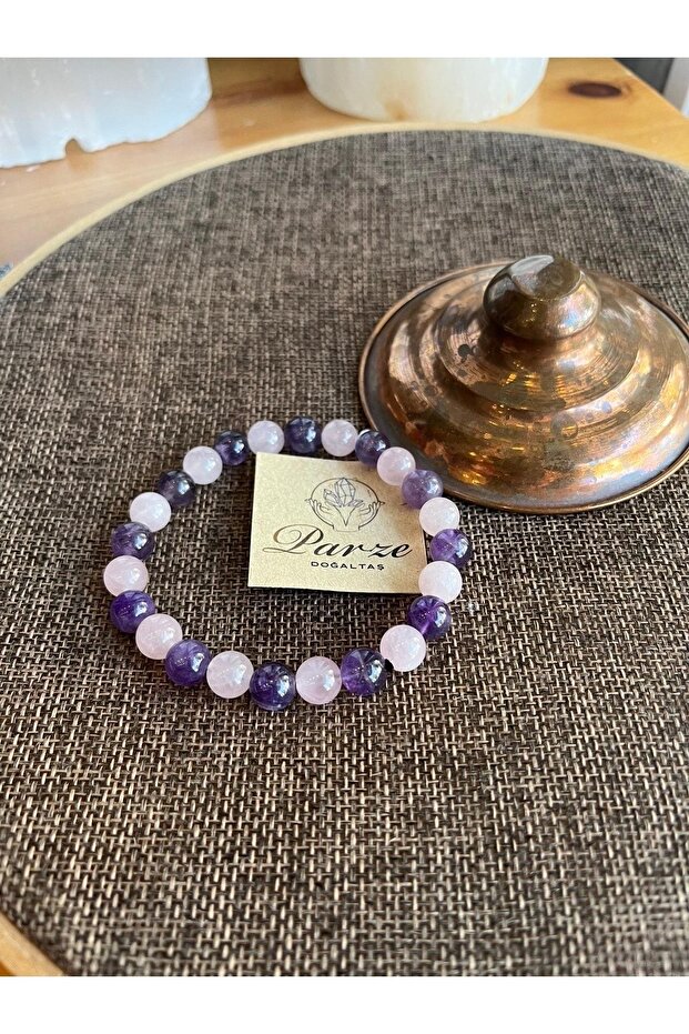 Amethyst and Rose Quartz Bracelet