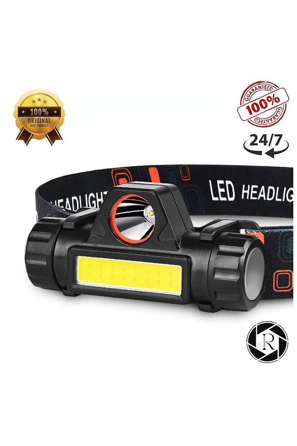 Kafa Feneri Şarjlı Mıknatıslı Lityum Lion Pilli 1200 Lümen Cob Led Kafa Lambası Çalışma Lambası - 1