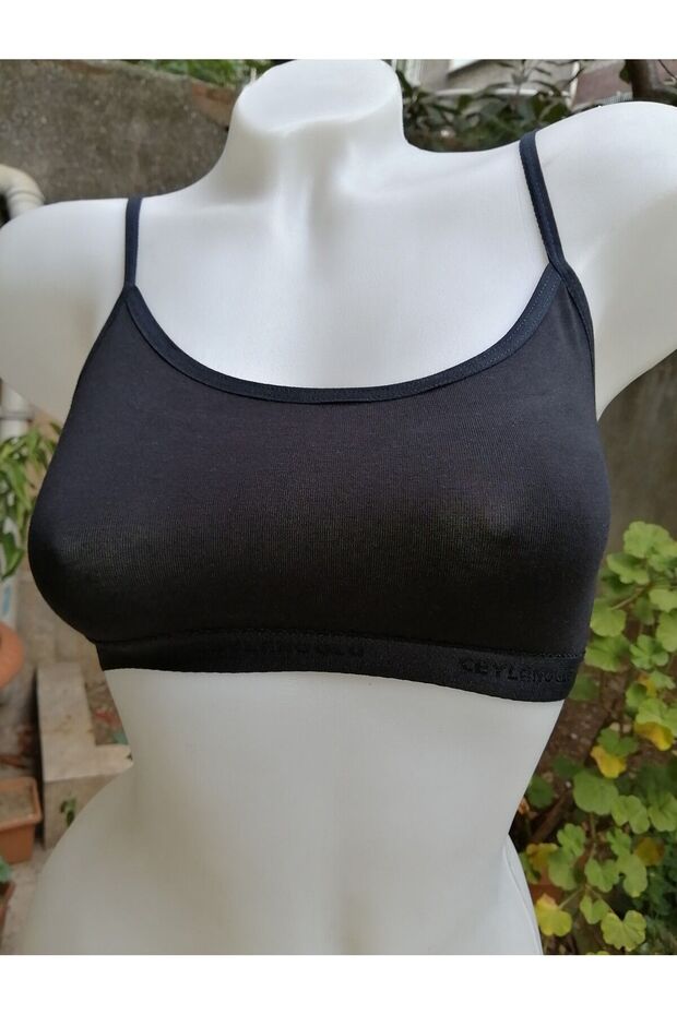 Black Lycra Rope Strap Bustier 271 - 1