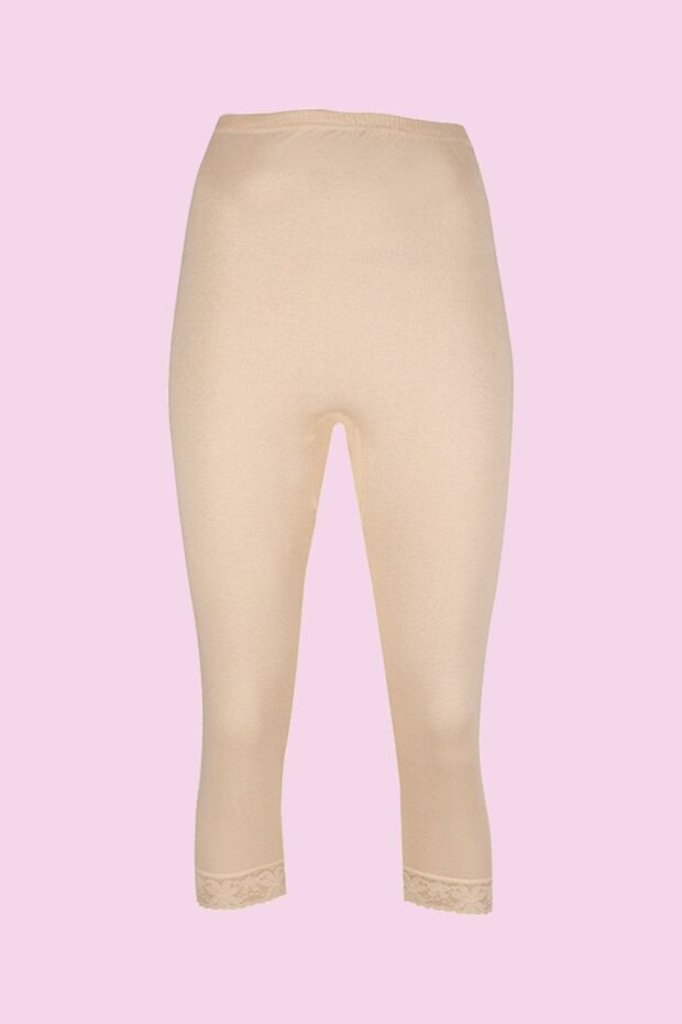 Women's Skin Ribbed Lace Mesh Knee Lengths