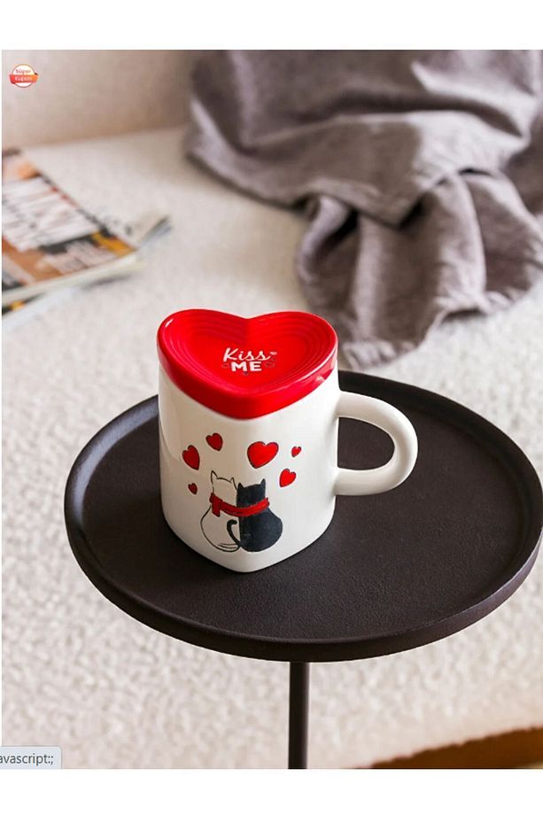 LCW HOME Kalp Figürlü Porselen Kupa 400 Ml - 1
