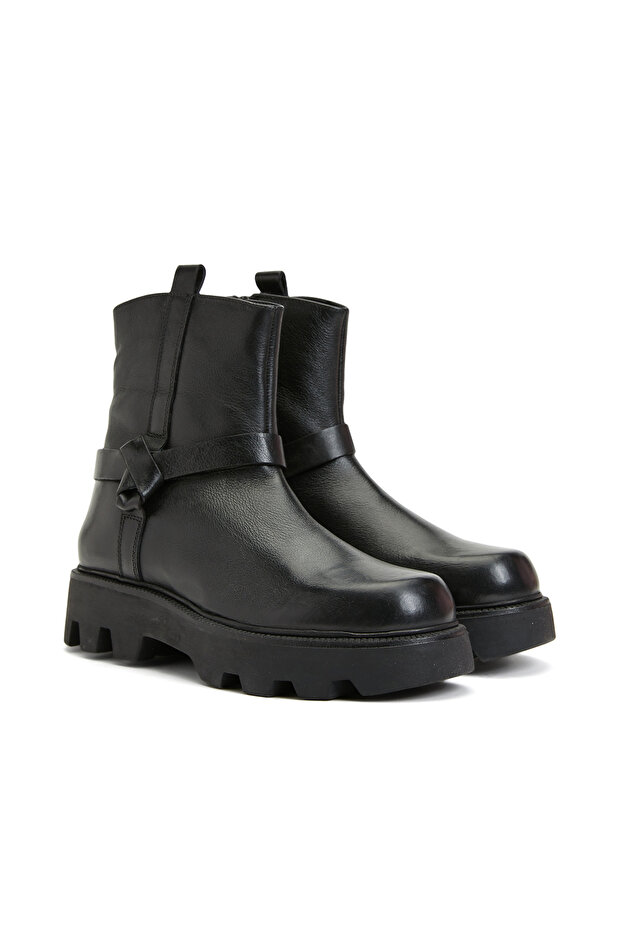 Siyah Kadın Deri Bot - 1