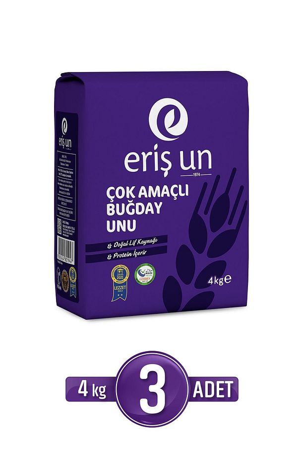 Eriş Un 4 Kg 3'lü Çok Amaçlı Buğday Unu - 1