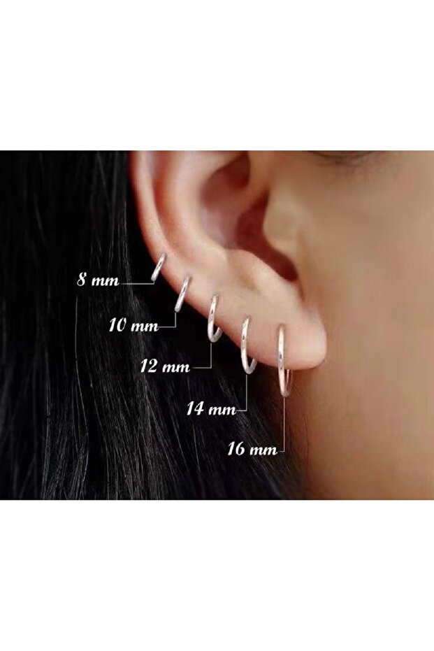 Halka gümüş set 5 çift - 2