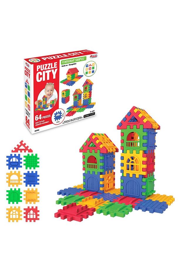 Puzzle City - Multi Bloklar - Kaktüs  - Tik Tak - Mega Seti Blok Seti - 5