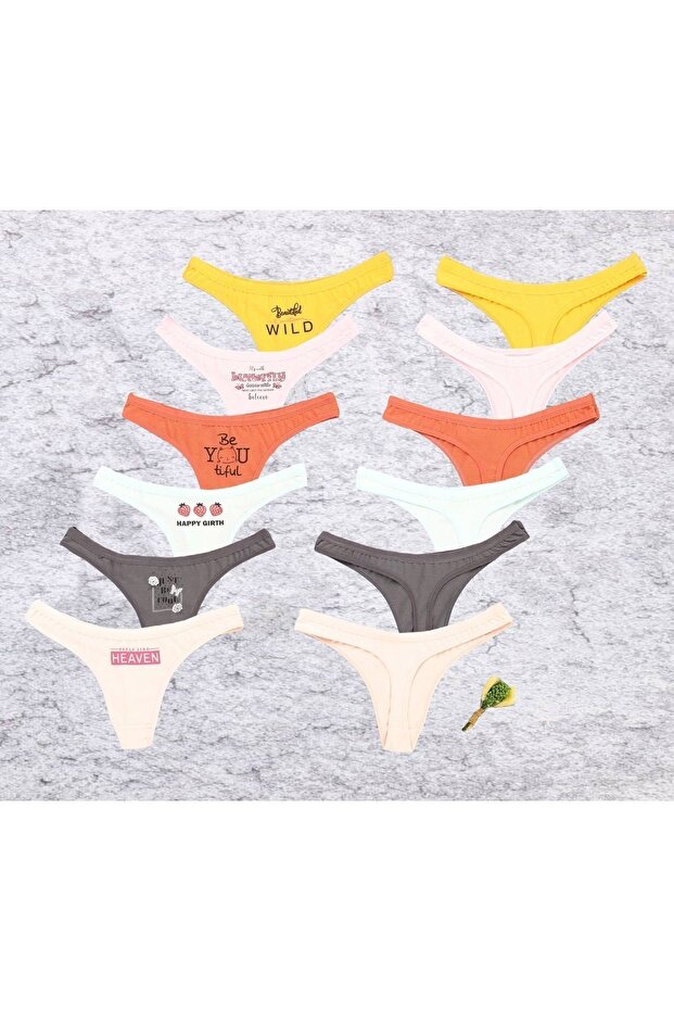 6 Συσκευασία Βαμβακερά στρινγκ - 1