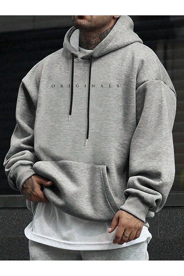 Unisex Hooded Printed Oversized Sweatshirt