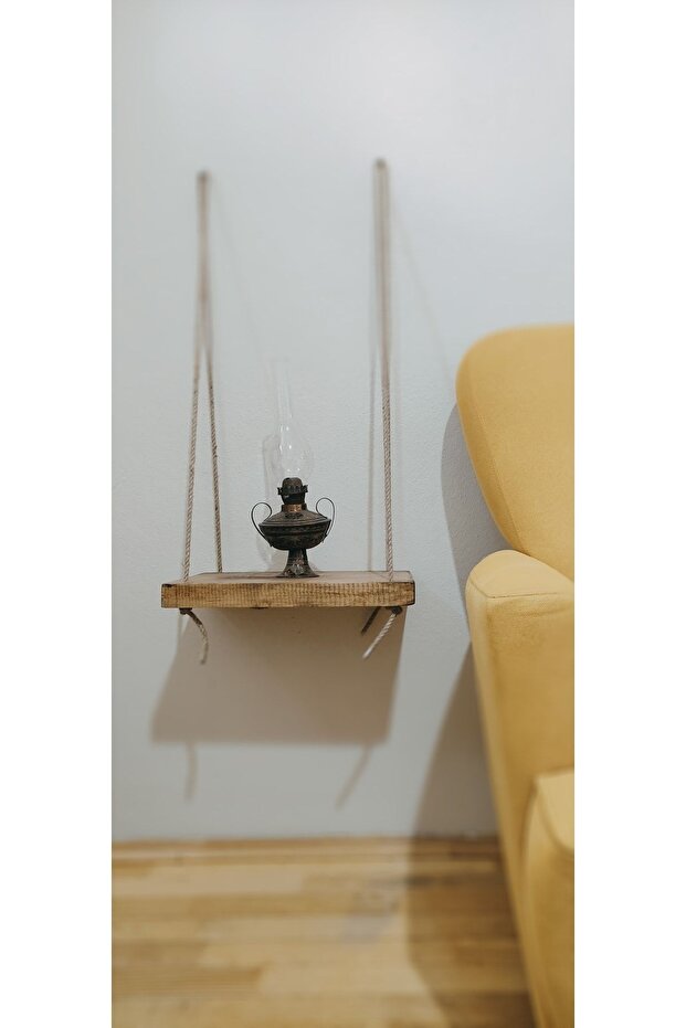 Halatlı Dekoratif Sehpa, Halatlı Komidin Raf - 1