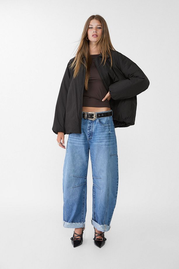 Regular fit şişme mont - 2