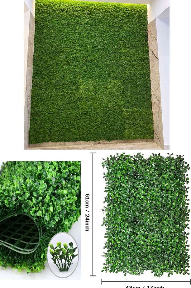 1 Ad. Duvar Kaplama Panel Şimşir Tabaka Botanik Dikey Bahçe Peyzaj Çiçek Duvar Dekoratif Yapay Bitki - 3