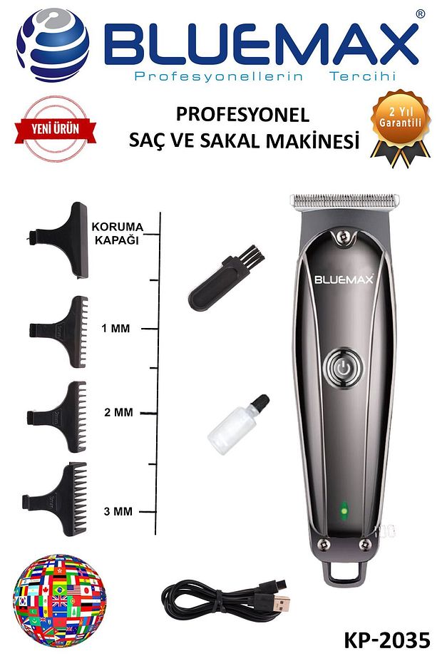 Farklı Başlıklara Sahip Keskin Bıçaklı Profesyonel  Saç Sakal Kesme Tıraş Makinesi - 2