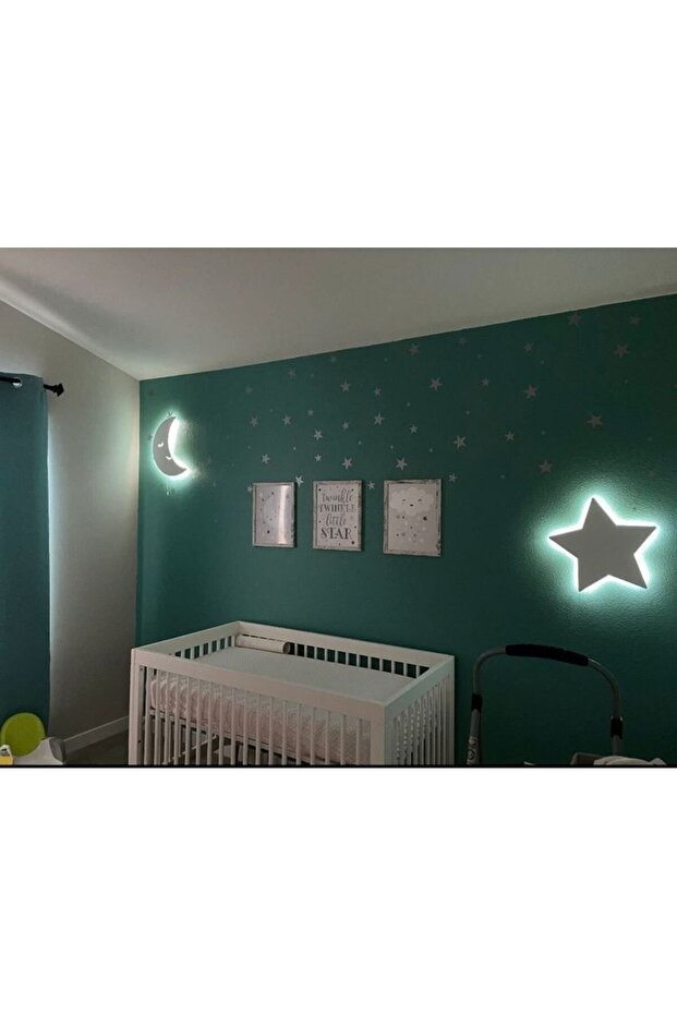 Moon Star Night Light Children's Room Baby Room Decorative Led Lighting 30 Cm