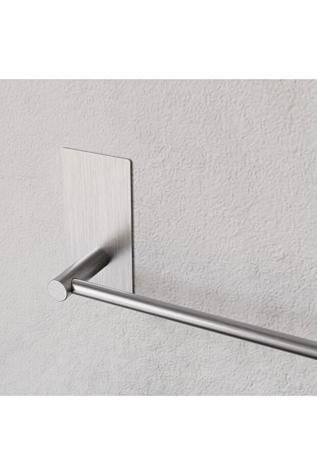 Paslanmaz Çelik Havlu Askılığı / Havluluk - Yapışkanlı Sistem - Altomonte 50cm Tam Havlu Ölçüsü - 3