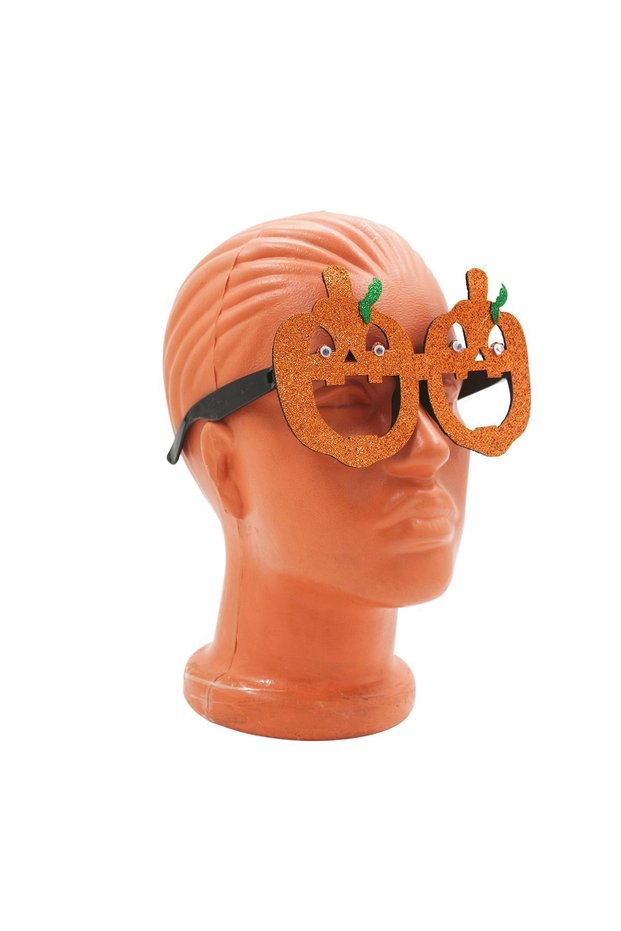 Halloween Party Glasses Glittery Pumpkin