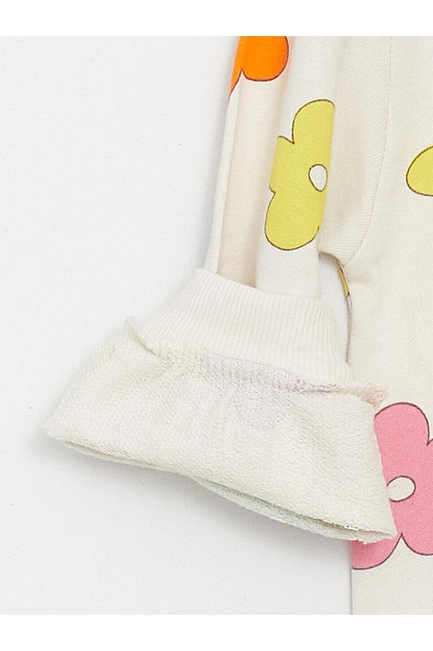 LCW baby Bisiklet Yaka Uzun Kollu Baskılı Kız Bebek Sweatshirt ve Tayt 2'li Takım - 6