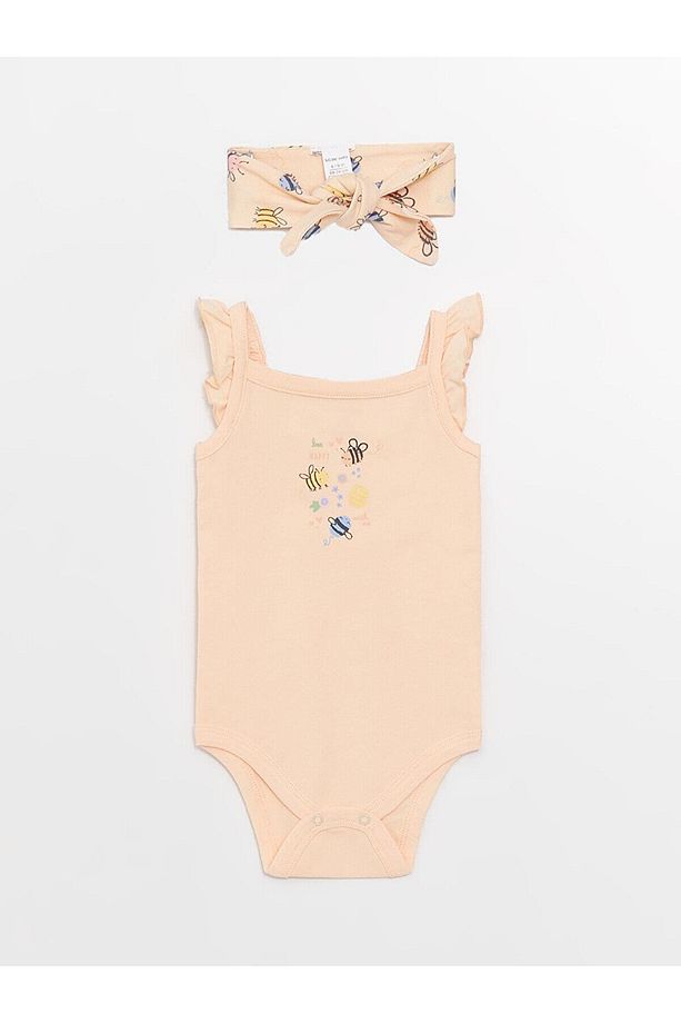 LCW baby Kare Yaka Desenli Kız Bebek 3'lü - 2