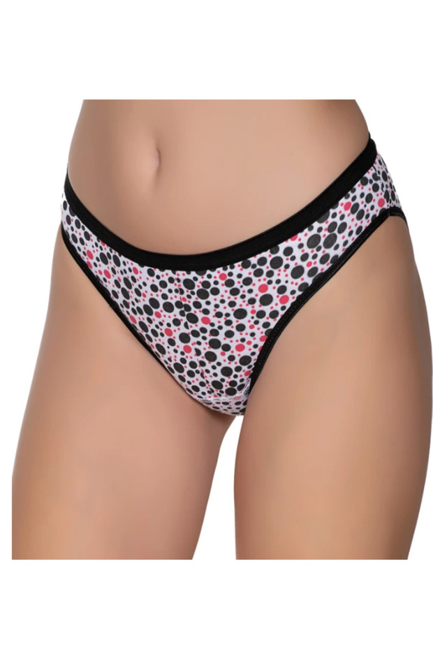Women's Colorful Lycra Geometric Patterned Bikini Panties 6 Pack
