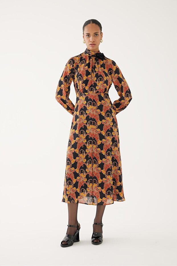 Baroque Patterned Maxi Dress - 1