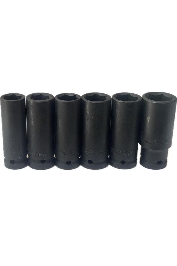 1/2 Uzun Ağır Havalı 6 Parça Lokma Seti (%100 Alman) 17-24 mm - 1