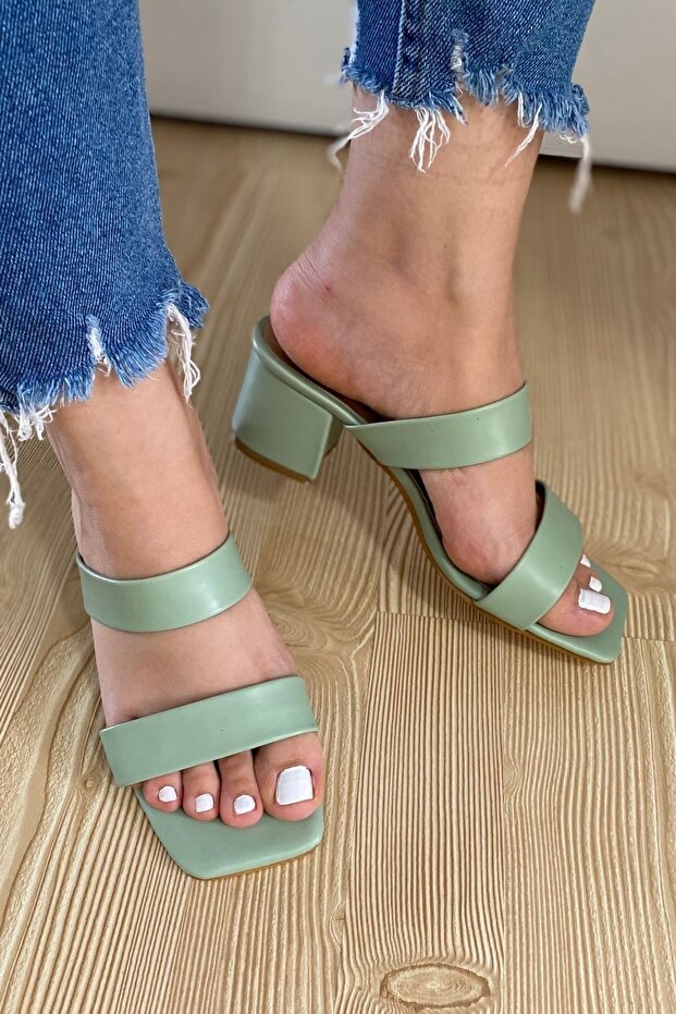 Women's Mint Green Comfortable Heeled Shoes