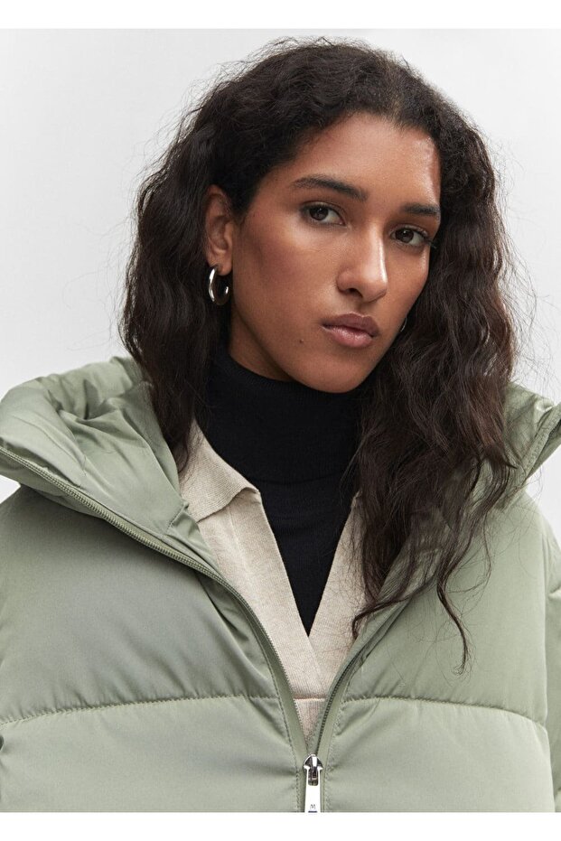 Kapüşonlu kapitone anorak - 7