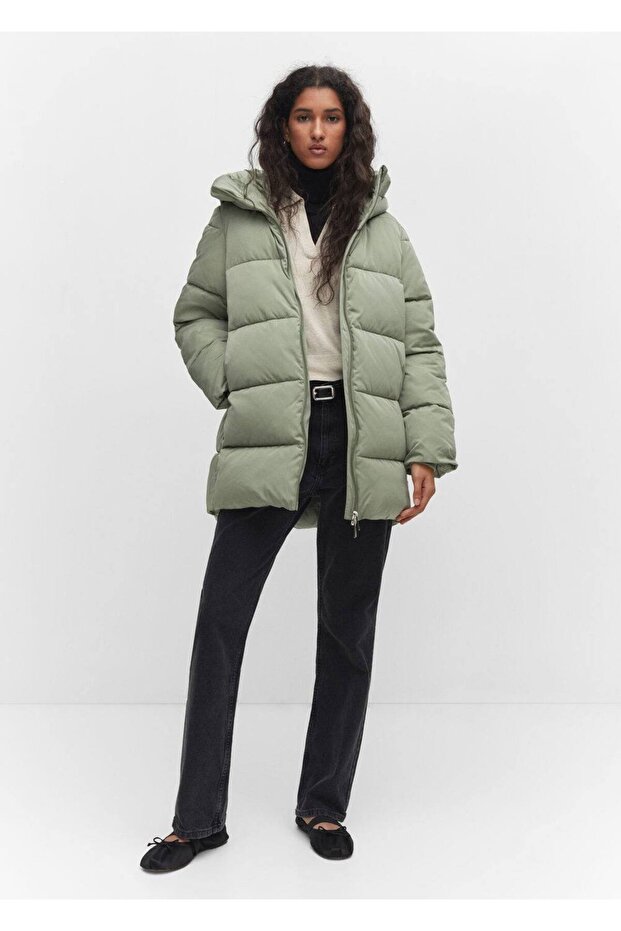 Kapüşonlu kapitone anorak - 2