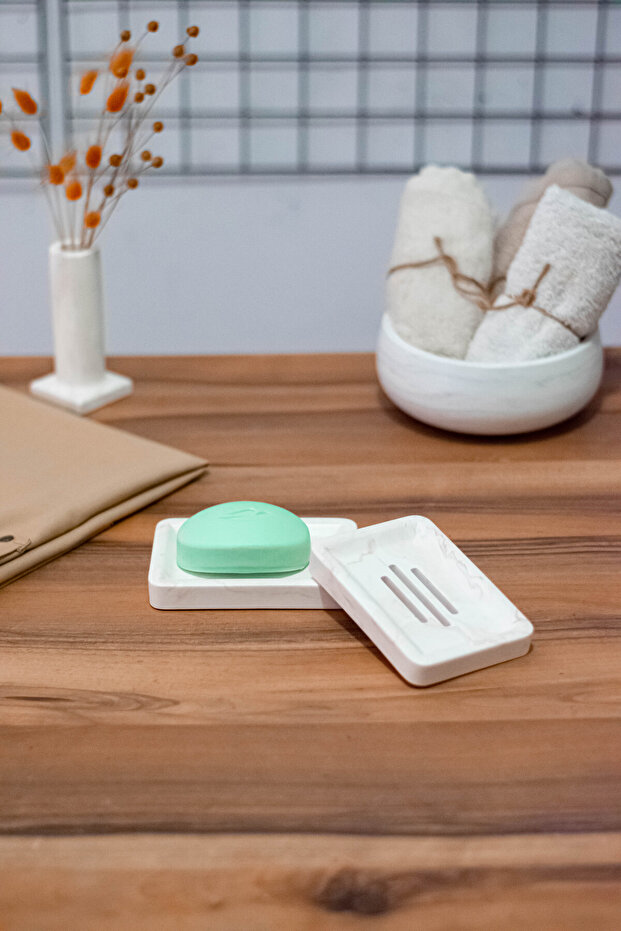 Square Cut Bathroom Solid Soap Dish - 2