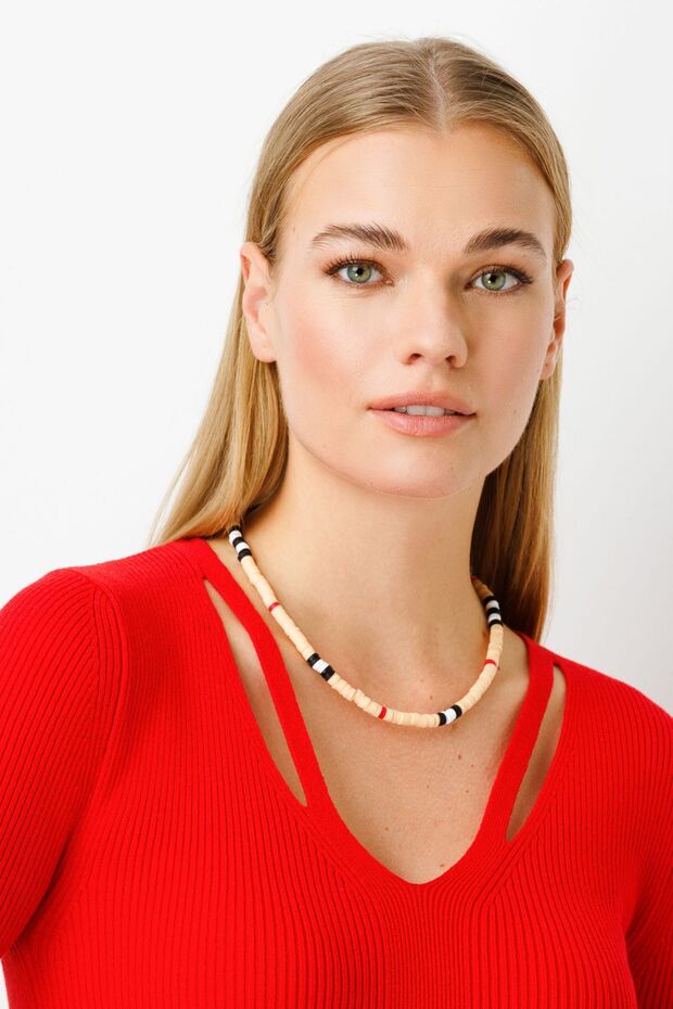Burberry Renkli Fimo Kolye Bej