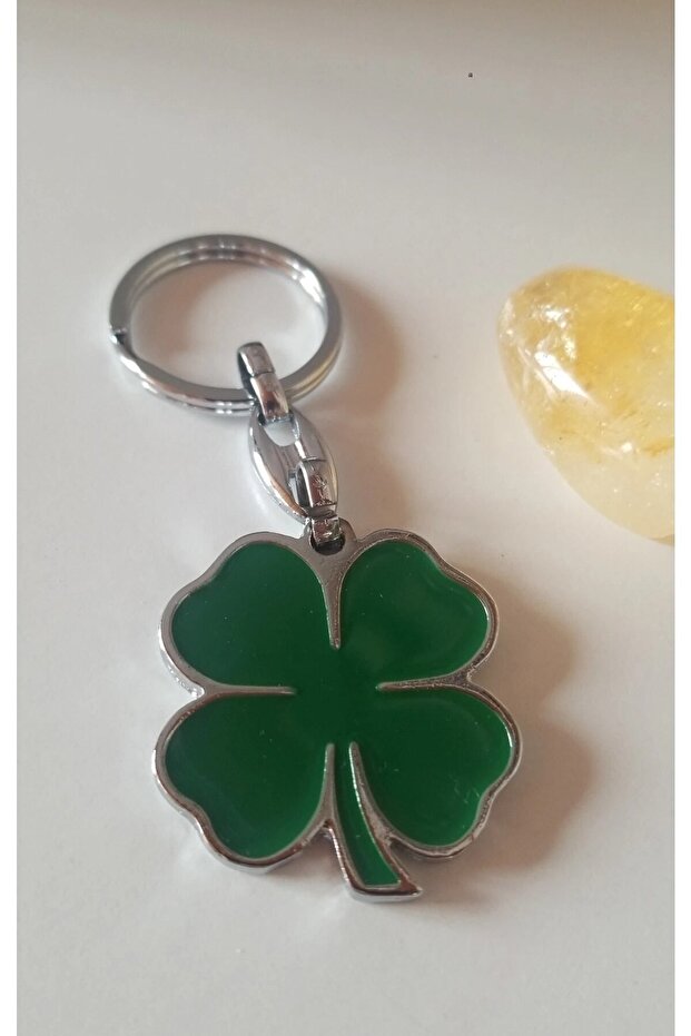 4-Leaf Clover Keychain with Number Sequence