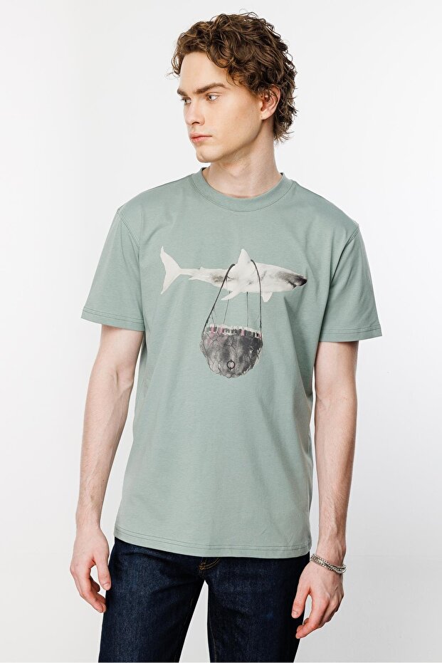 Shark Flys Regular Tshirt - Mint Yeşili - 4