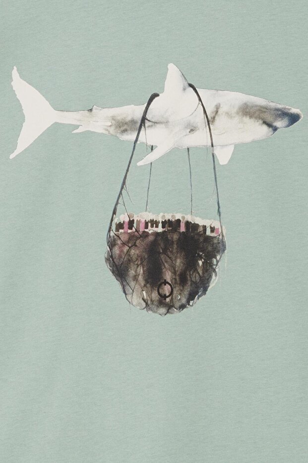 Shark Flys Regular Tshirt - Mint Yeşili - 3