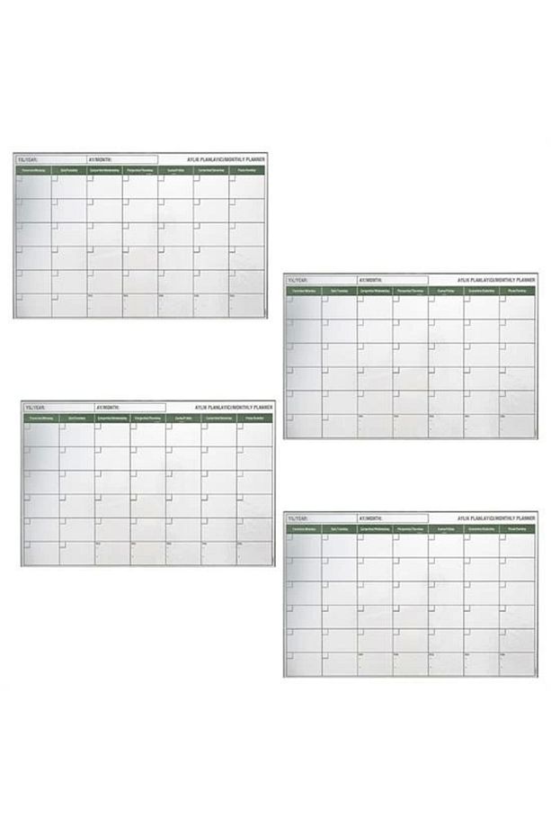 Manyetik Yapışkanlı Bir Aylık Program Planlayıcı Takvim 85x56 Cm (4462) - 5