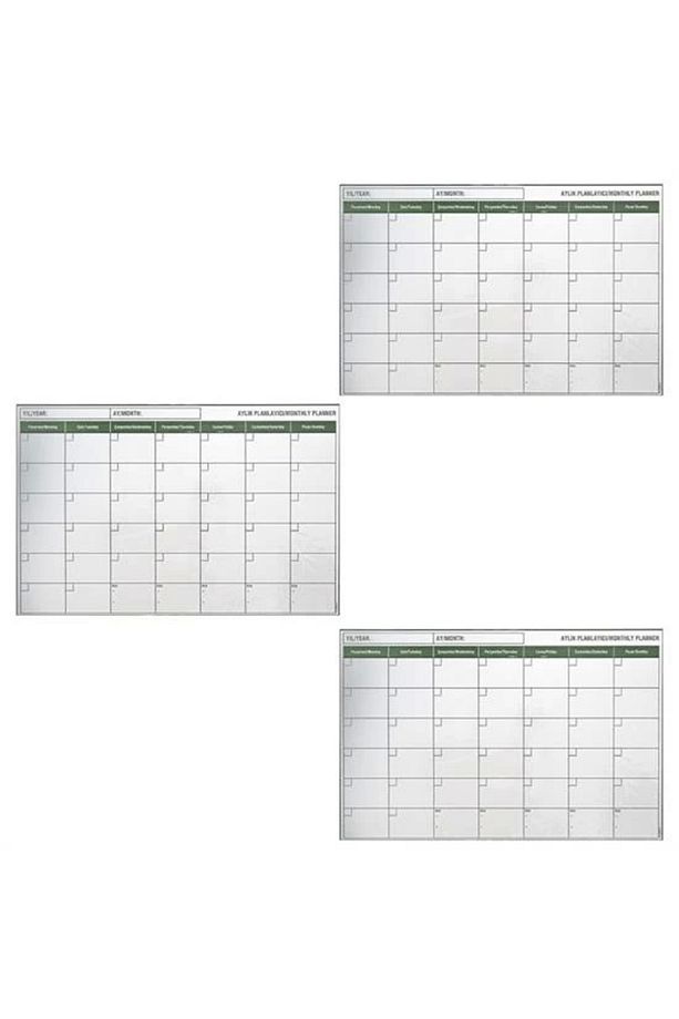 Manyetik Yapışkanlı Bir Aylık Program Planlayıcı Takvim 85x56 Cm (4462) - 4