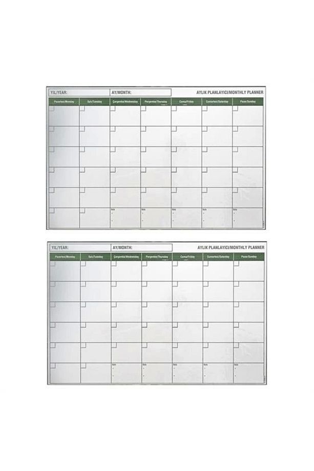Manyetik Yapışkanlı Bir Aylık Program Planlayıcı Takvim 85x56 Cm (4462) - 3