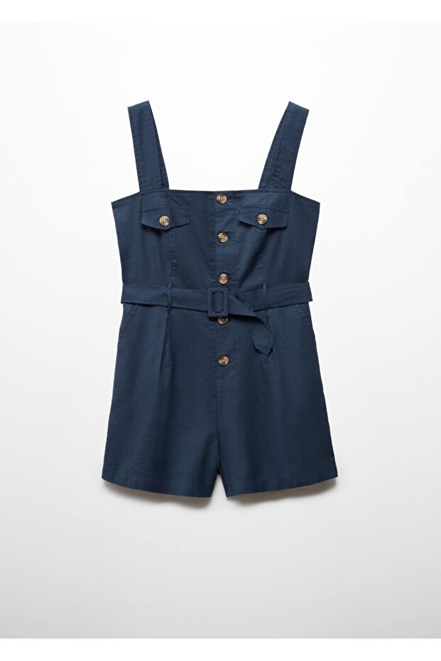 Düğmeli kısa tulum - 3