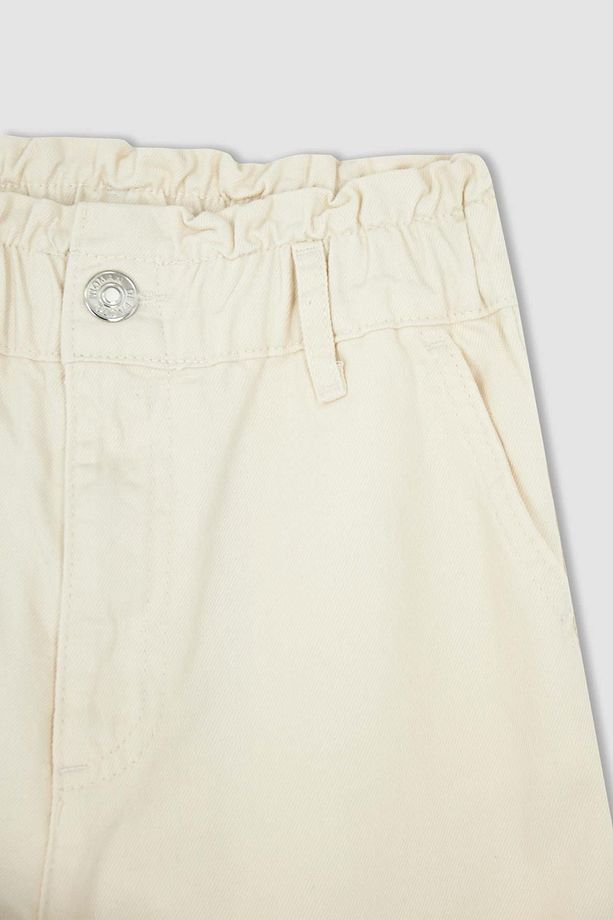 Paperbag Yüksek Bel Dokuma %100 Pamuk Pantolon S2790az22sp - 6
