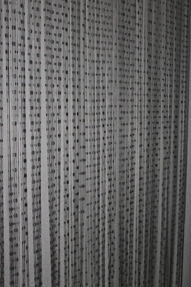 İp Perde Siyah Desenli - 2