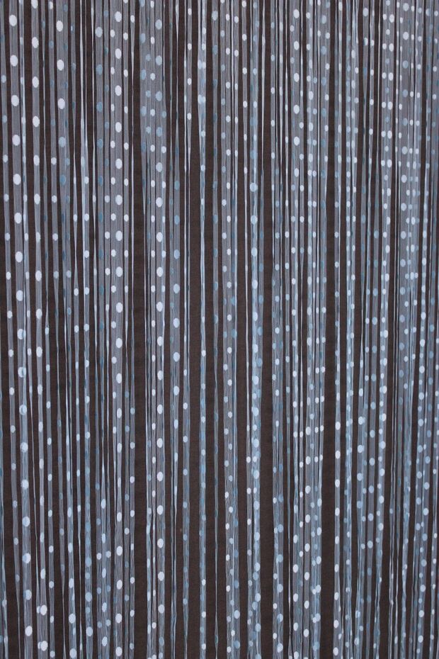 İp Perde Mavi Desenli - 2