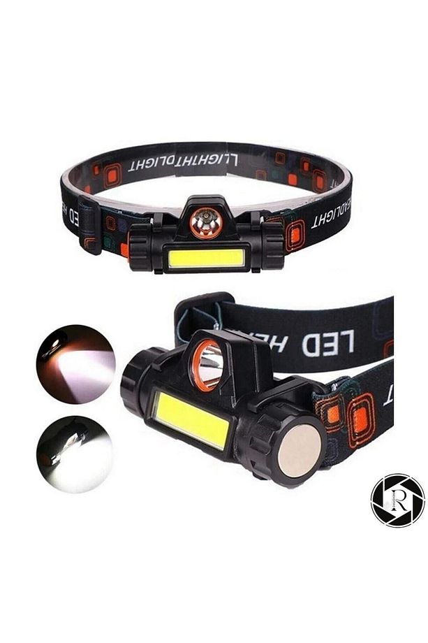 Kafa Feneri Şarjlı Mıknatıslı Lityum Lion Pilli 1200 Lümen Cob Led Kafa Lambası Çalışma Lambası - 3