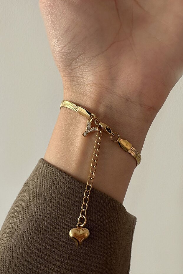 Steel Letter Italian Chain Bracelet