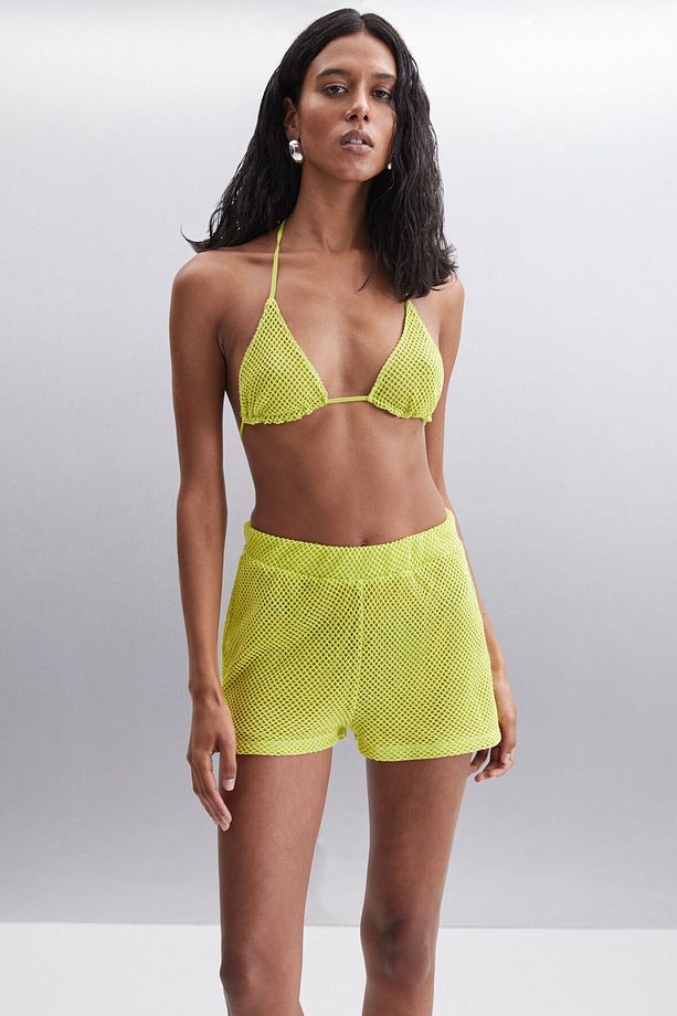 Azara Kadın %100 Pamuk Slim Lime Şort & Bermuda - 5