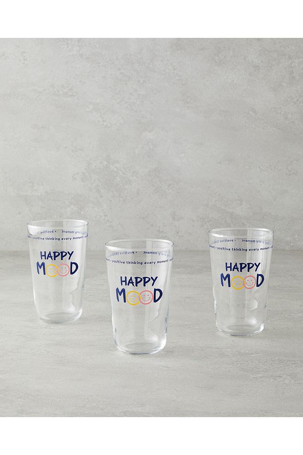 Happy Mood Cam 3'lü Bardak 400 ml Lacivert - 3